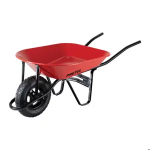 Carretilla 4.5 ft3 roja Neumática, bastidor tubular,Pretul CAP-40NB