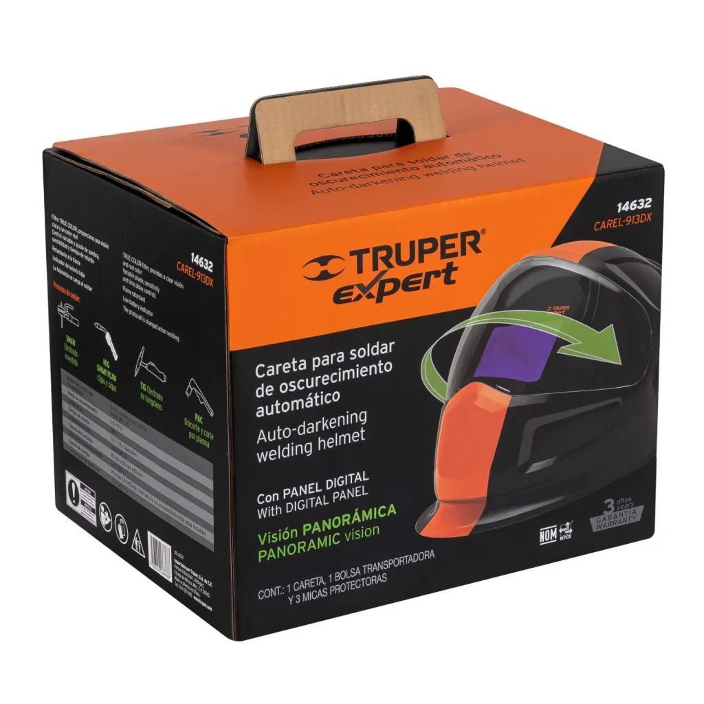 Careta digital para soldar, sombra 9 a 13, Truper Expert CAREL-913DX