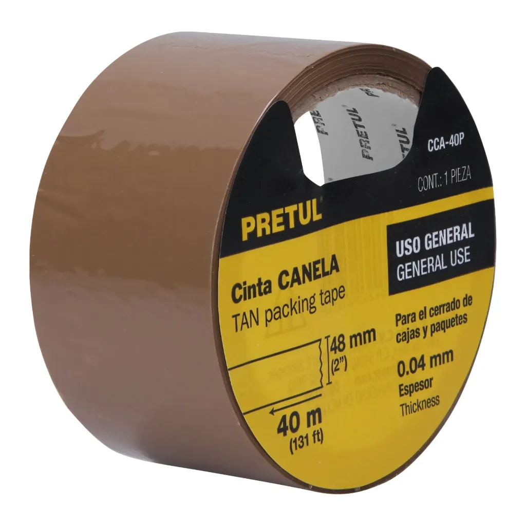 [20524] Cinta de empaque 48 mm x 40 m canela, Pretul CCA-40P