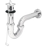 Céspol p/lavabo latón c/contra, tapón y cadena, cromo,1-1/4' CE-207