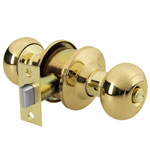 Cerradura tipo oval para baño, latón brillante, Hermex CEPO-12B