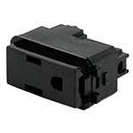 Contacto sencillo, 2 polos + tierra, línea Italiana, negro COA-IN