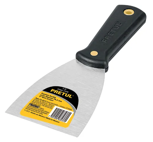 Espátula flexible 3' con mango de plástico, Pretul E-3F