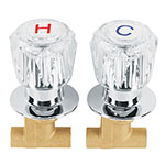 [49250] Juego 2 llaves empotrar, regadera, soldables, acrílico,Basic E-652A