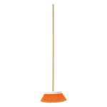 Escoba chica cerdas de PVC, tipo cepillo, bastón de madera ES-140C