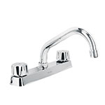 Mezcladora corta 8' p/fregadero manerales hex car compresión F-317-C