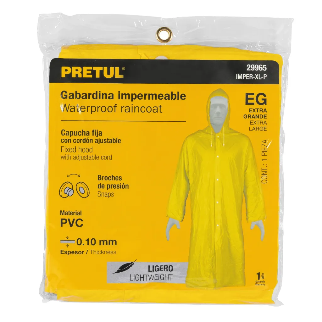 Gabardina impermeable ligera de PVC, talla XG, Pretul IMPER-XL-P