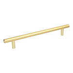 Jaladera de 192mm estilo 'Cilindro' acabado latón brillante JAL-0324