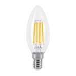 Lámpara LED tipo vela 4 W con filamento base E14 luz cálida LED-V4F4C