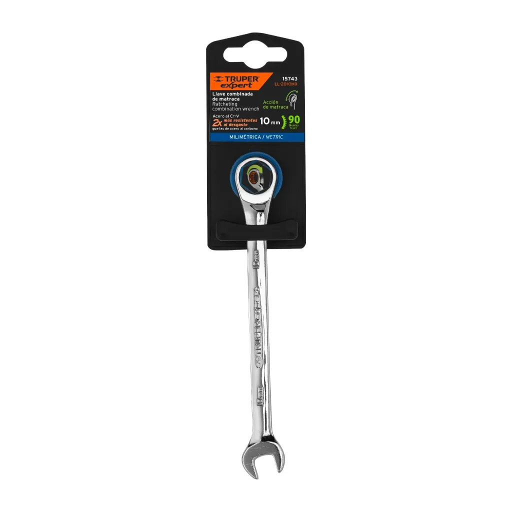 Llave combinada con matraca 10 mm x 154 mm largo, Expert LL-2010MX