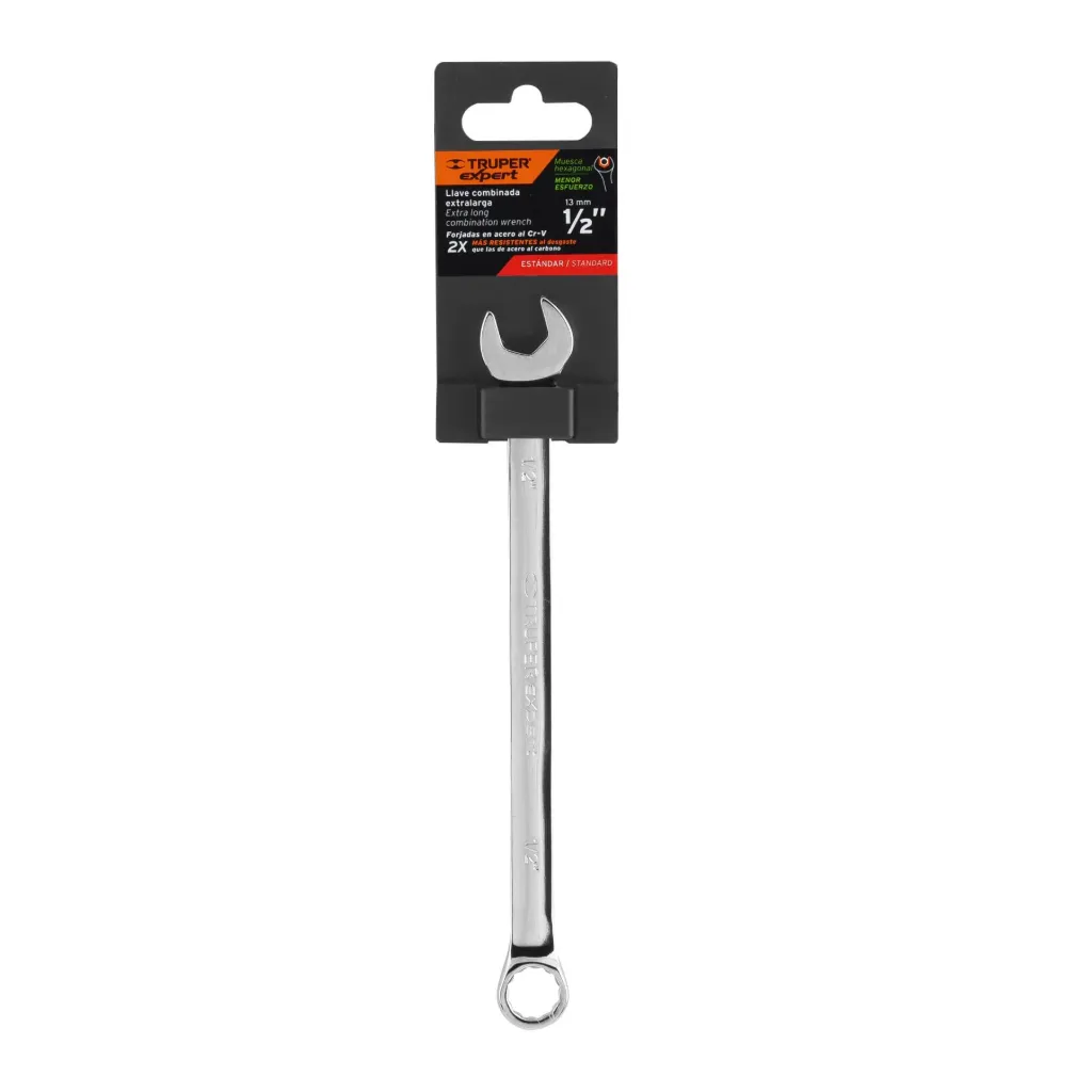 Llave combinada extralarga 1/2' x 202 mm de largo, Expert LL-2016