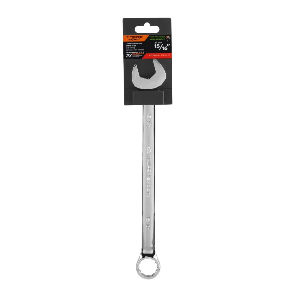 Llave combinada extralarga 15/16' x 336 mm de largo, Expert LL-2030