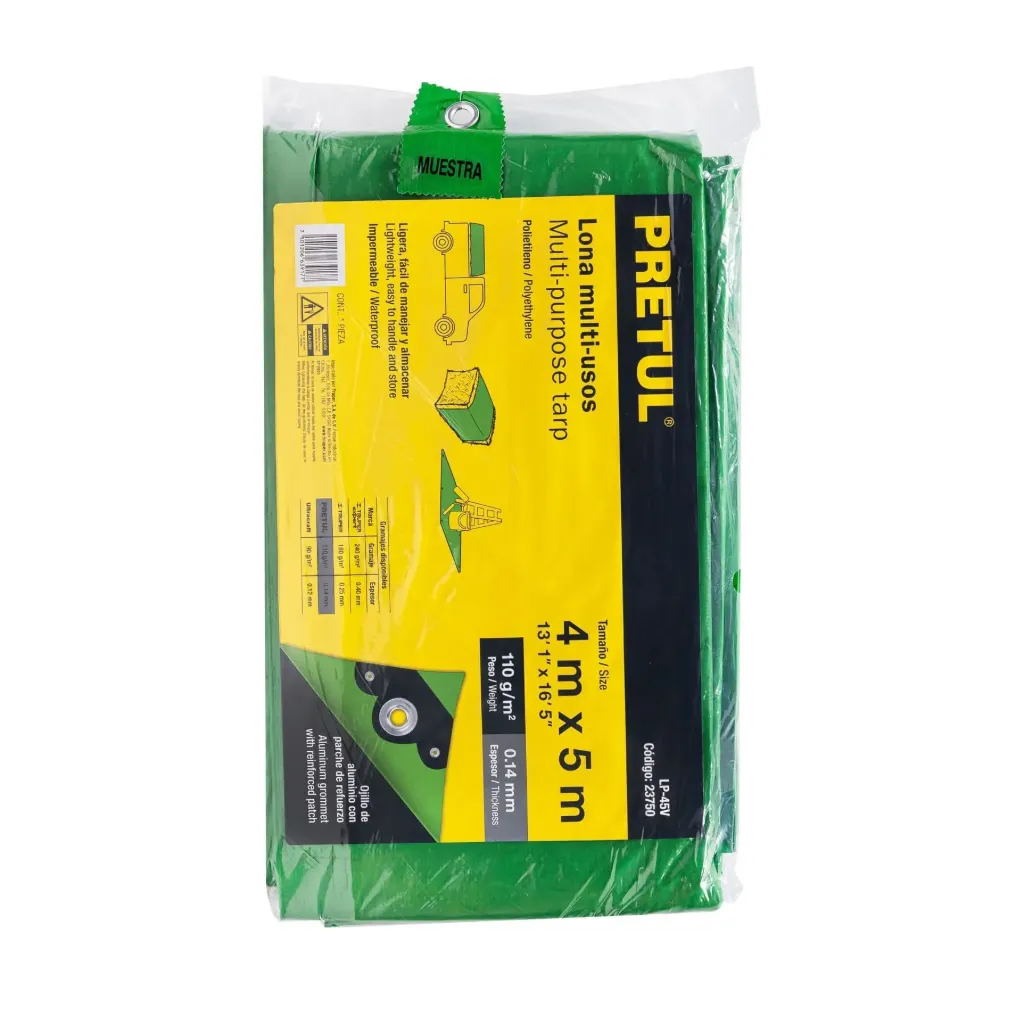 Lona 4 x 5 m, verde, Pretul LP-45V