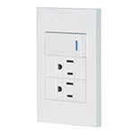 Placa armada 1 interruptor, 2 contactos,1mod,Española,blanco PA-APCO-E3B