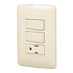[48667] Placa armada contacto 2 interruptores,marfil, línea Italiana PA-APCO-I2