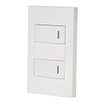 Placa armada 2 interruptores, 1 módulo, Española, blanco PA-APDO1-EB