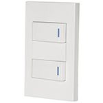 Placa armada 2 interruptores 1de 3vías,1 mod,Española,blanco PA-APDO1-EEB