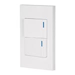 [45595] Placa armada 2 interruptores, 1.5 módulos, Española, blanco PA-APDO15-EB