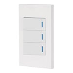 Placa armada 3 interruptores 1de 3vías,1 mod,Española,blanco PA-APTR-EEB