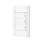 Placa armada blanca 3 interruptores 1 módulo, Lisboa PA-APTR-LB