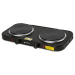 Parrilla eléctrica doble quemador tipo disco, negra, Volteck PAEL-2CDN