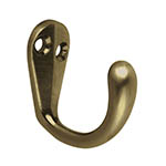 Gancho sencillo tipo perchero, latón antiguo, Hermex PEPU-02
