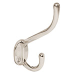 Gancho doble largo y corto tipo perchero, niquel satinado PEPU-14