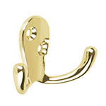 Gancho doble tipo perchero, latón brillante, Hermex PEPU-21