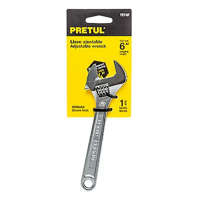 Llave ajustable (perico) 6' cromada, Pretul PET-6P