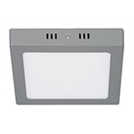 Luminario LED cuadrado tipo plafón 12 W, gris, luz de día PLA-219L
