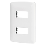 Placa 2 módulos de ABS, línea Italiana, color blanco PPDO-IB