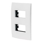 Placa 2 módulos de ABS, línea Oslo, color blanco, Volteck PPDO-OB