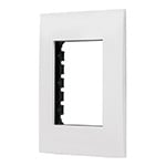 Placa 3 módulos de ABS, línea Oslo, color blanco, Volteck PPTR-OB