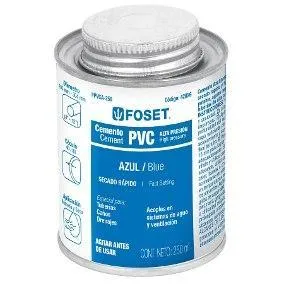 [42026] Cemento azul para PVC en bote de 250 ml, alta presión, Foset PPVCA-250