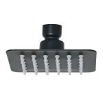 Regadera cuadrada 4', acero inox, sin brazo, negro, Tubig R-413SM