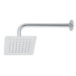Regadera cuadrada 6', acero inox, con brazo, cromo, Túbig R-414