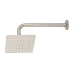 Regadera cuadrada 6', acero inox, con brazo, satín, Túbig R-414N