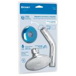 Regadera redonda 3-1/2', brazo y chapetón en blíster, Aqua R-504B