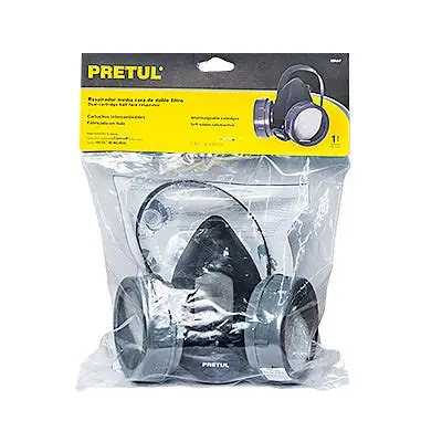 [23391] Respirador sin cartucho, 2 filtros, Pretul RES-2-P