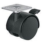 Rodaja tipo yoyo de 40 mm con placa, con freno, Fiero ROYF-40