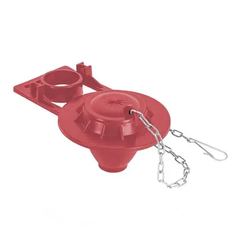 [40173] Sapo de 3' de silicona para WC,rojo,c/cadena de acero inox SA-011