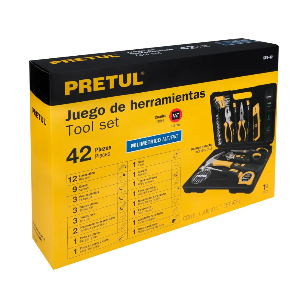 Juego de 42 herramientas Comfort Grip, Pretul SET-42