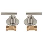 Juego manerales palanca, roscables p/regadera, satín, Foset TBE-062N