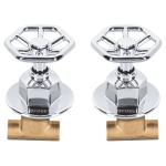 Juego manerales redondos, soldables p/regadera, cromo, Foset TBE-661