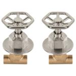 Juego manerales redondos, soldables p/regadera, satín, Foset TBE-661N