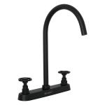 Mezcladora p/fregadero,manerales redondos,negro mate,Tubig TBF-81M