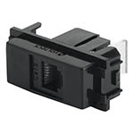 Toma de teléfono, línea Italiana, color negro, Volteck TE-IN