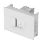 Toma de teléfono, 1.5 módulos, línea Española, color blanco TE15-EB