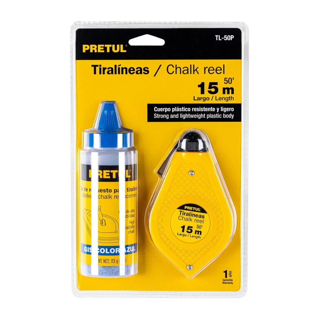 [28574] Tiralíneas 15 m (50 ft) plástico con gis, Pretul TL-50P