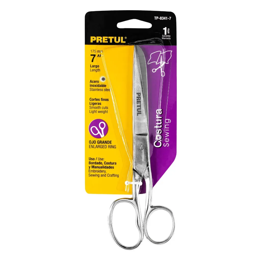Tijera 7' ojo grande acero inoxidable para costura, Pretul TP-8341-7